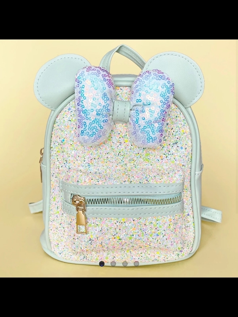Kids Mint Sparkle Bow Backpack - Cute Sequin Accent